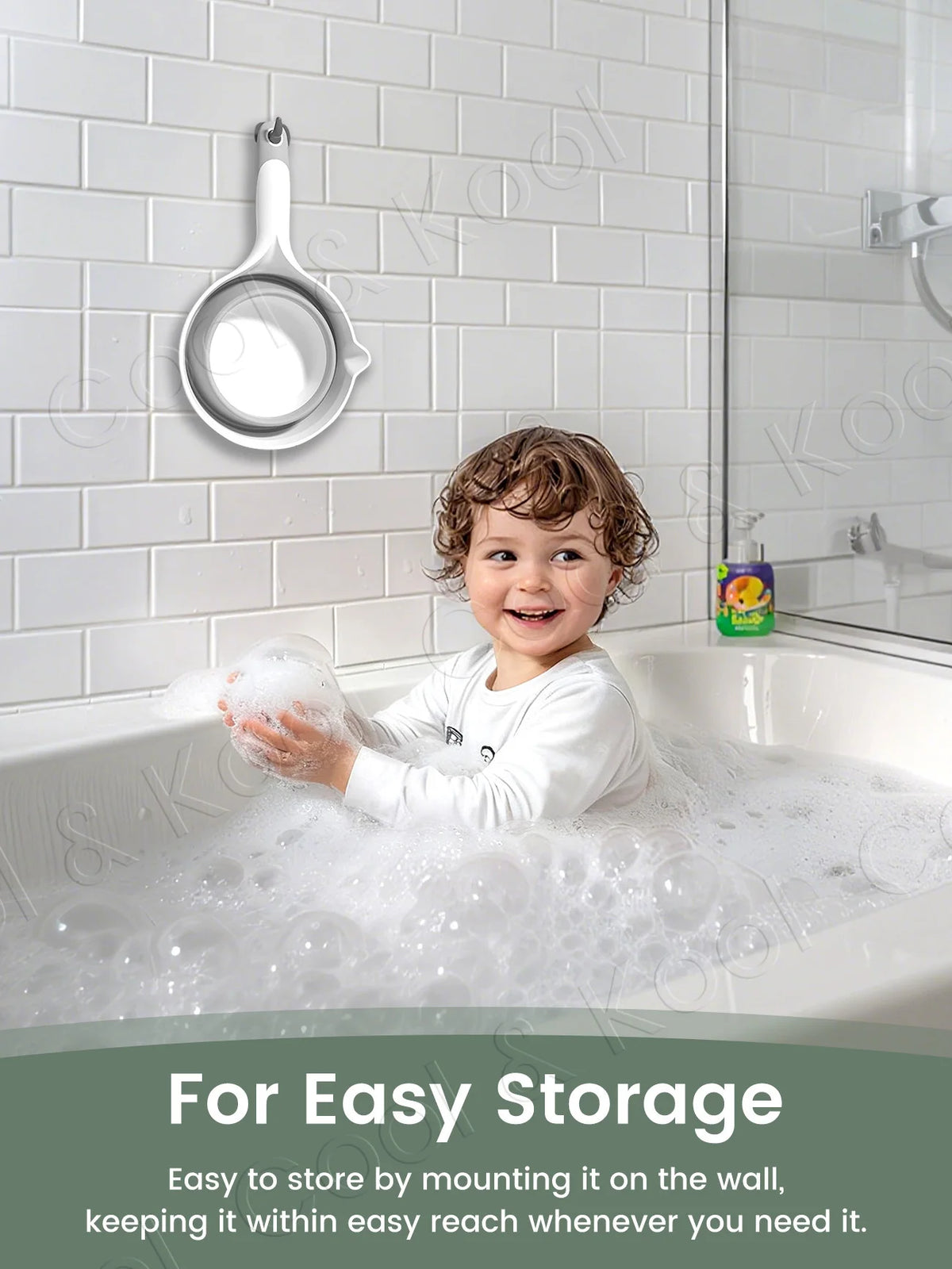Baby Bath Rinsing Cup, Anti-Slip & Hangable Shampoo Helper for Mess-Free Hair Wash