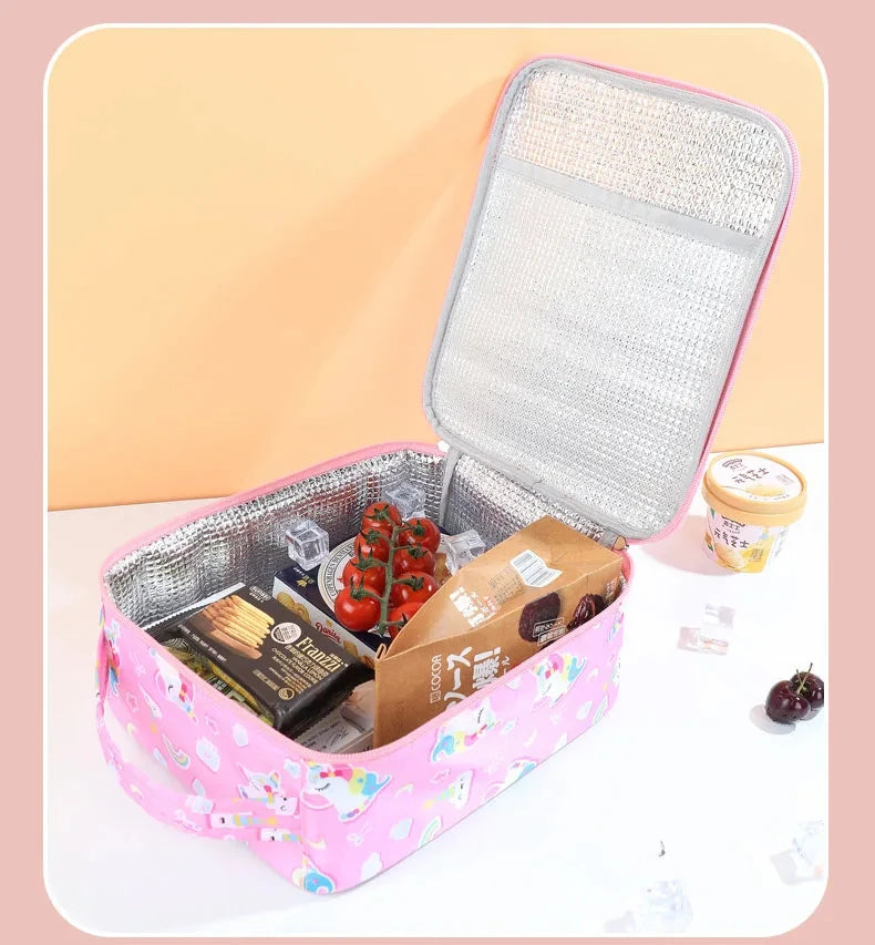 Students Aluminum oil Thickened Handheld Lunch Bag Insulated Thermal Food Picnic Storage Heat Preservation Beto Bag