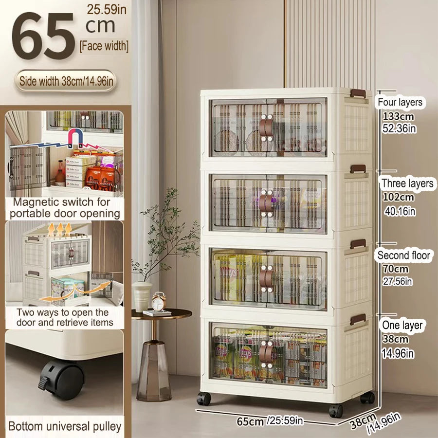 Large Capacity Folding Storage Cabinet - Dustproof Wardrobe Closet Organizer Easy Install
