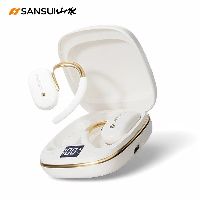 Sansui W15 Open Ear Bluetooth Earphones 360° Spatial Sounds Bluetooth 5.4 Headphone Sports Wireless Earbuds Dual Connection
