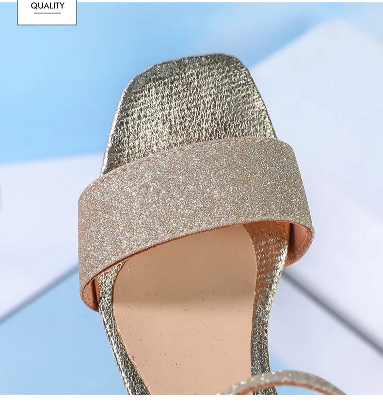 Fashion Children's Summer Sandals Sequins Simple Girls Causal Princess Low-heel Dress Shoes Wedding Party Kids High-top Sandals