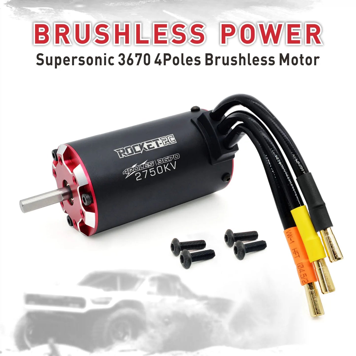 RC motor Rocket V2 supersonic Brushless Motor w/ Temp Sensor 3650 3660 3665 3670 3674 for 1/8 1/10 RC Car