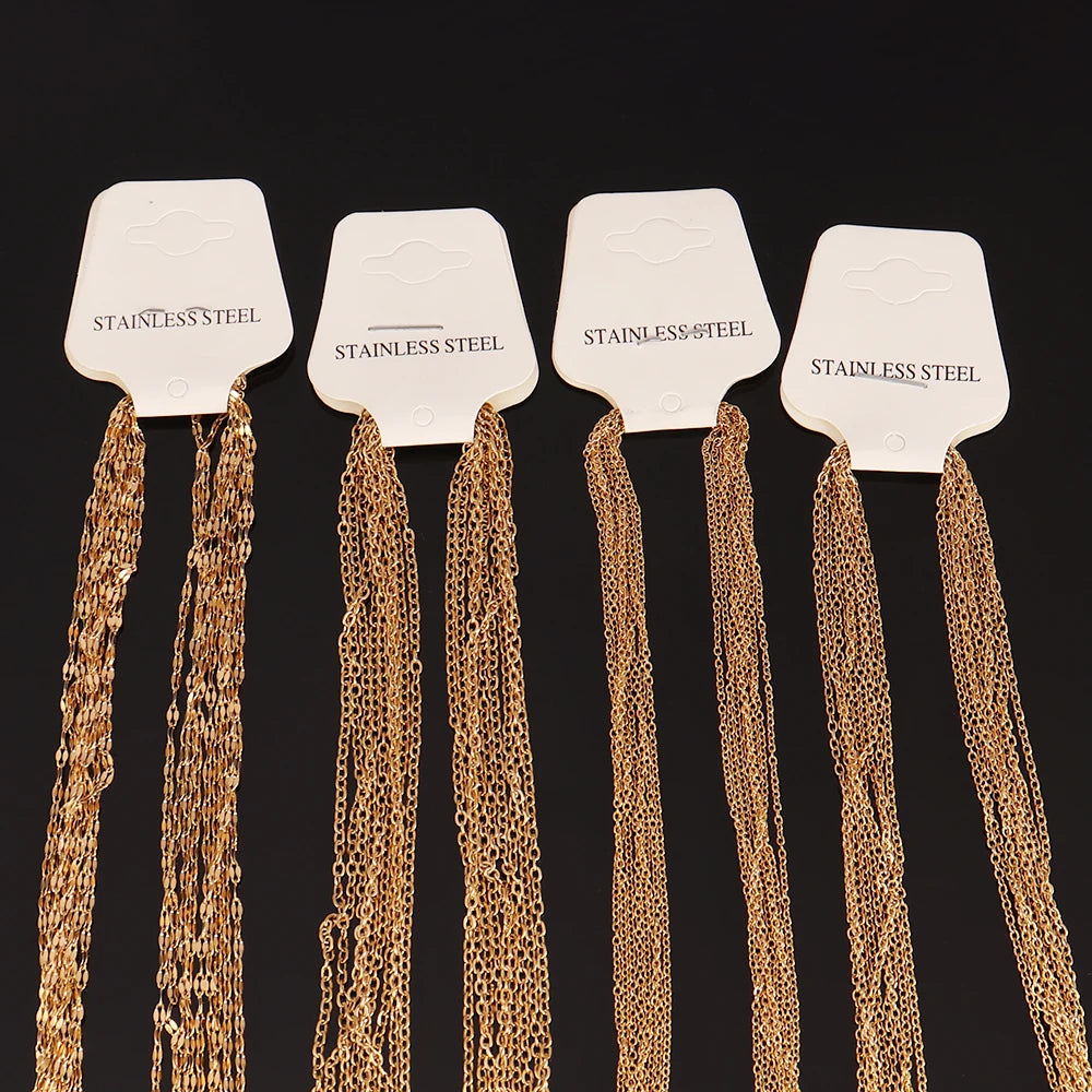 10pcs/lot Bulk Wholesale Stainless Steel Necklace Chain Necklace Choker Chains for DIY Jewelry Making Handmade Accessories
