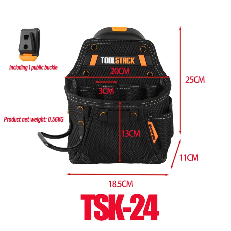 TOOLSTACK Mini Utility Toolkit Hammer & Screwdriver Waist Pouch Quick-Hook Service Kit Quality Hardwear Carpenter Work Tools Bag