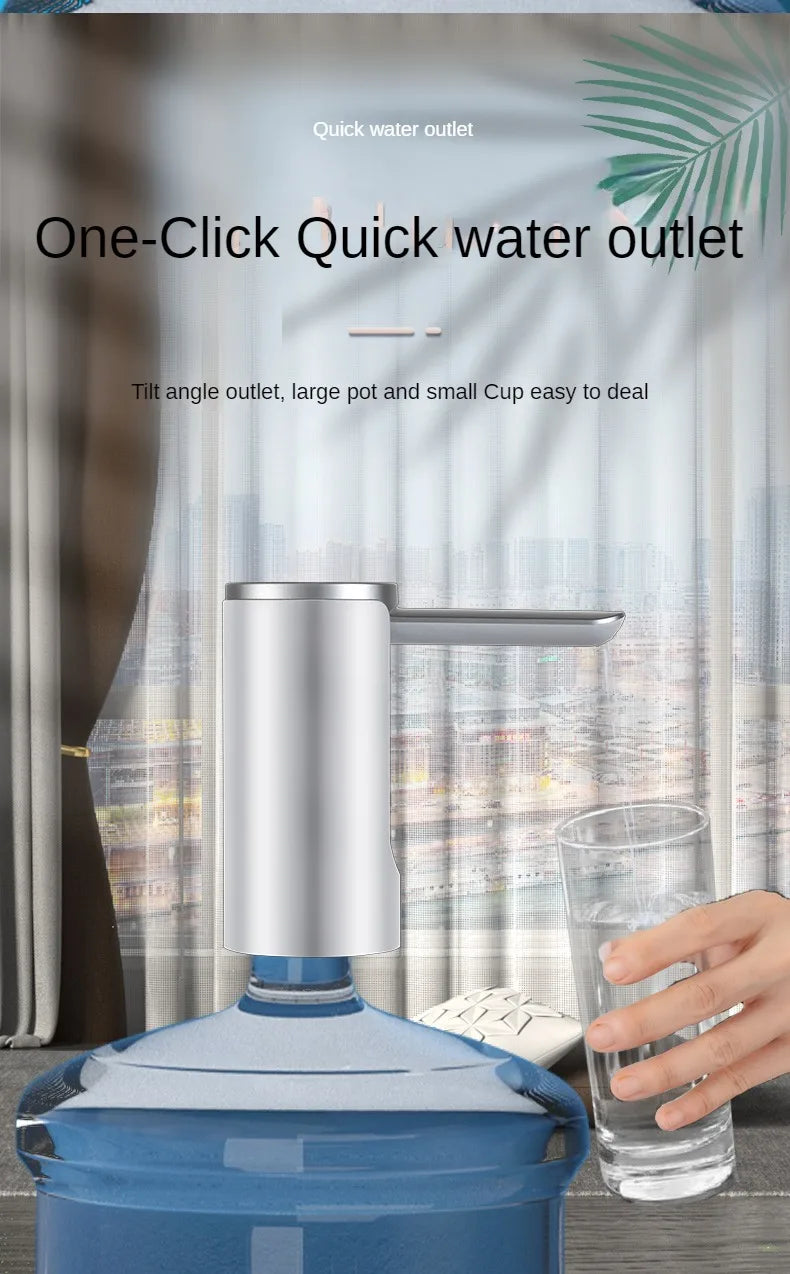 Electric Water Gallon Bottle Pump Automatic Water Dispenser Pump 19 Liters Foldable Desktop Water Bottle Pump USB Rechargeable