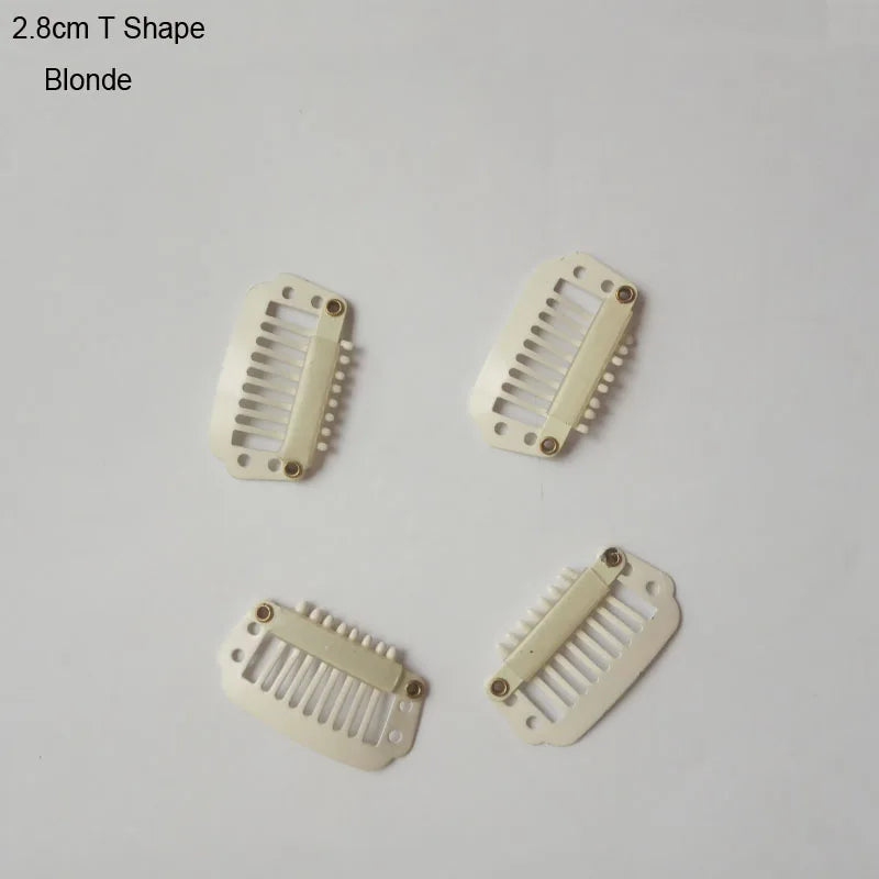 30pcs 2.3cm-3.6cm Hair Extension Clips Wig Clips For Human Hair Bangs Snap Hair Clips For Extensions Metal Comb For Closure
