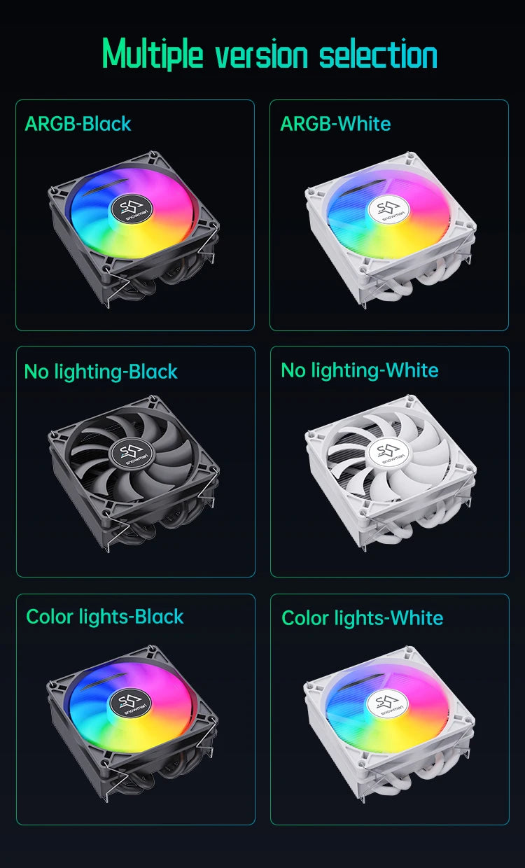 SNOWMAN MC45-4 ITX CPU Cooler Air 4 heat pipes cooling PC heat sink ARGB Fans PWM Intel LGA1851 1700 1200 1151 X99 2011 AM5 AM4