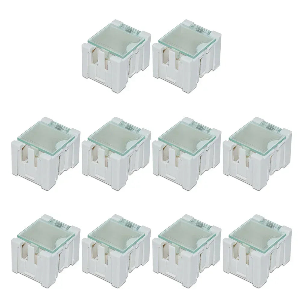10pcs Electronic Component Container Cases Mini Storage Boxes Kit Plastic Mini Tool Box For Chip Screws Nuts 31.5x21.5x25mm
