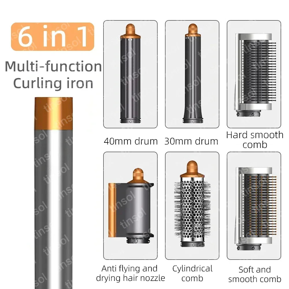 6-in-1 hair dryer set multi-function curling iron hair straightener hot air comb styling set for home salon-like effect