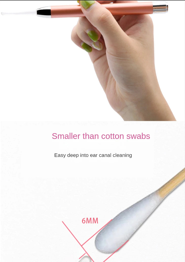 LED FlashLight Earpick Baby Ear Cleaner Endoscope Penlight Spoon Cleaning Ear Curette Light Spoon with Magnifier Ear Wax Removal