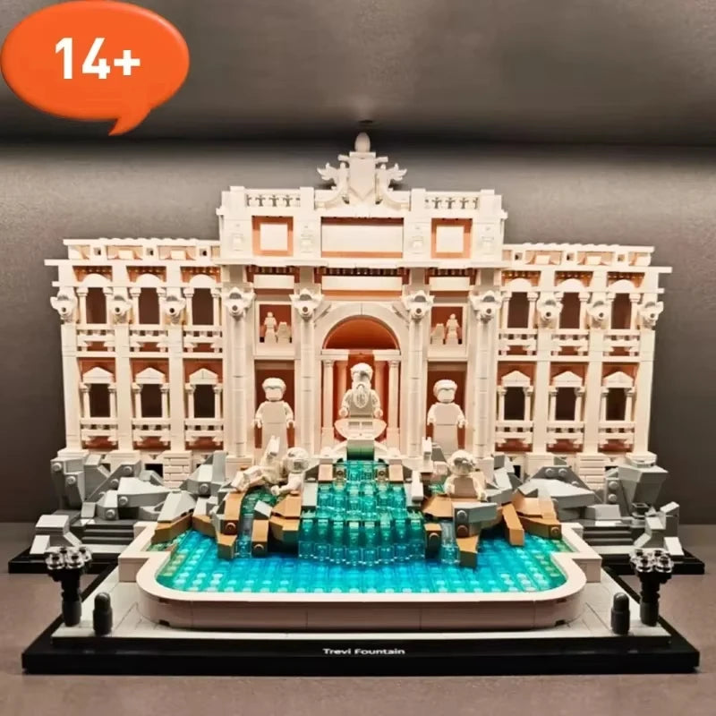 2025 new Trevi Fountain model, world landmark, iconic building blocks, boys, children's Christmas Day gifts