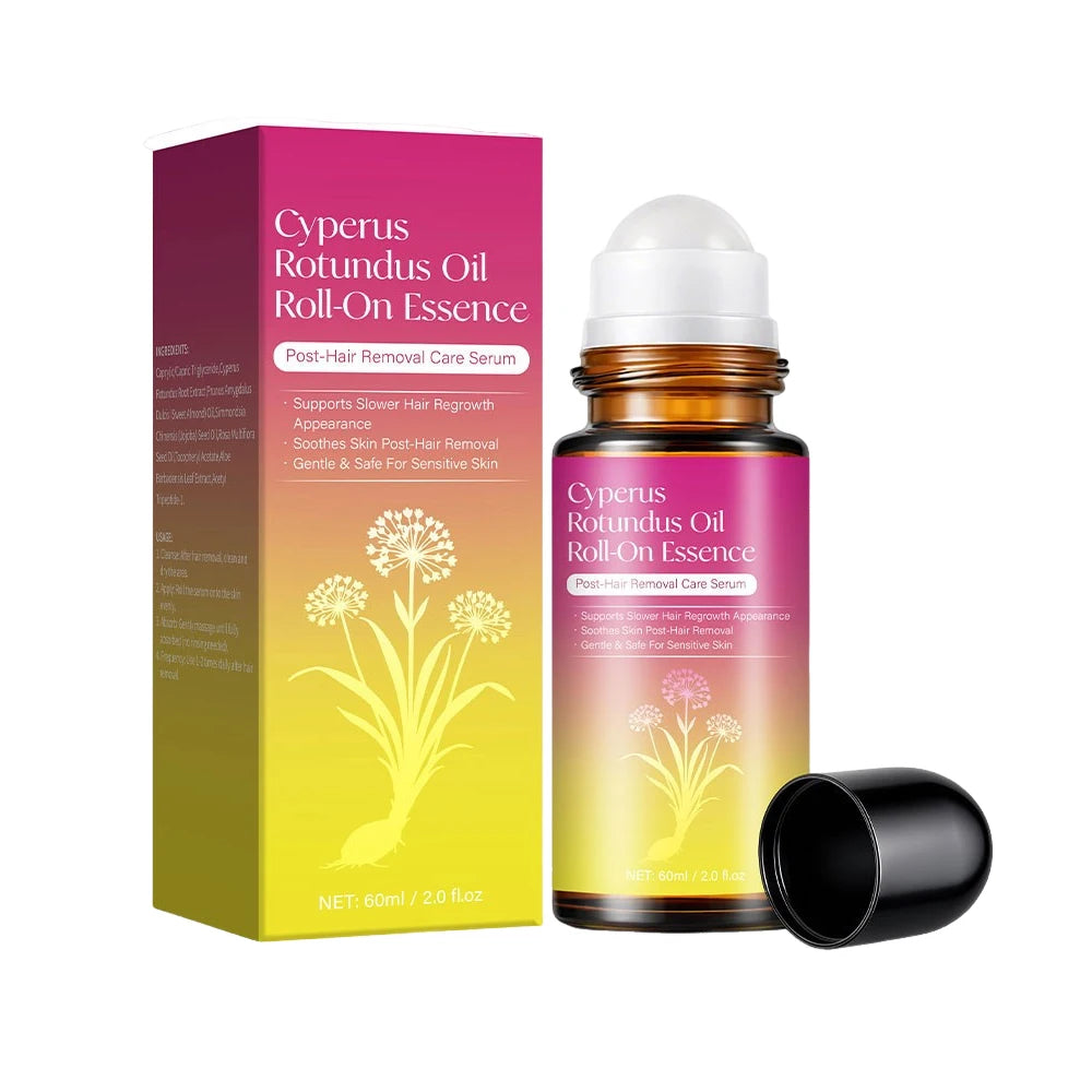 Cyperus Rotundus Oil for Hair Removal, Soft Smooth Skin Care Deep Hydration Anti Hair Growth Inhibition After Shave Oil,60ML