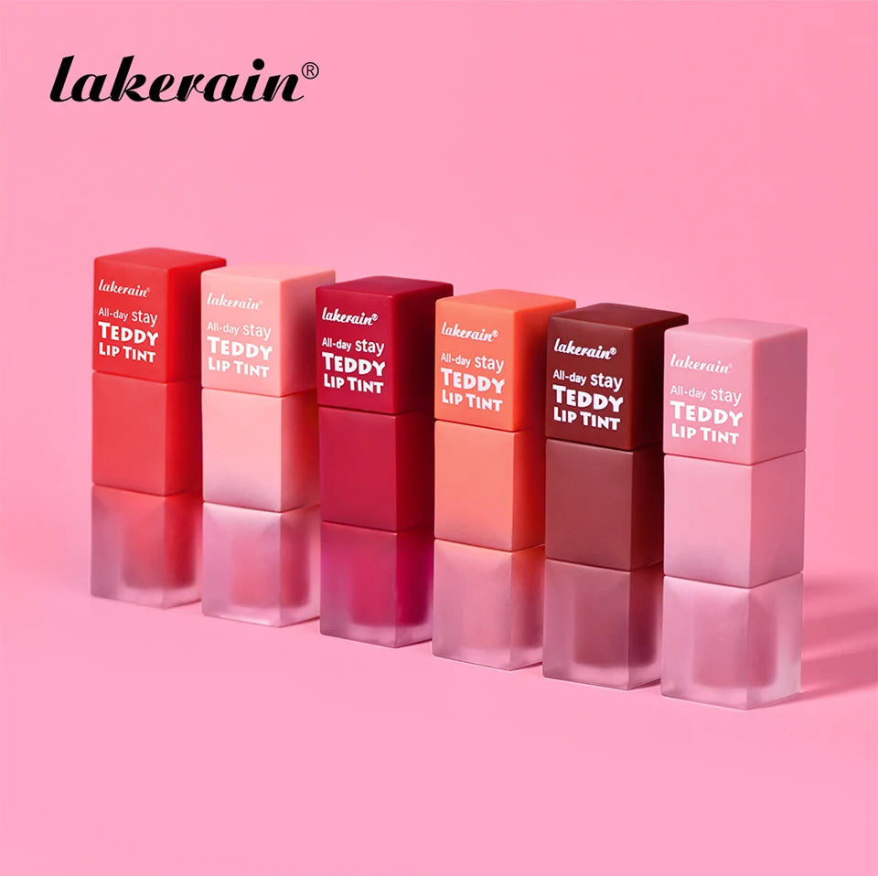 6pcs/set Teddy Velvet Non-stick Cup Lip Glaze Matte Lipstick Waterproof Longlasting Color Liquid Silky Saturation High Lip Gloss