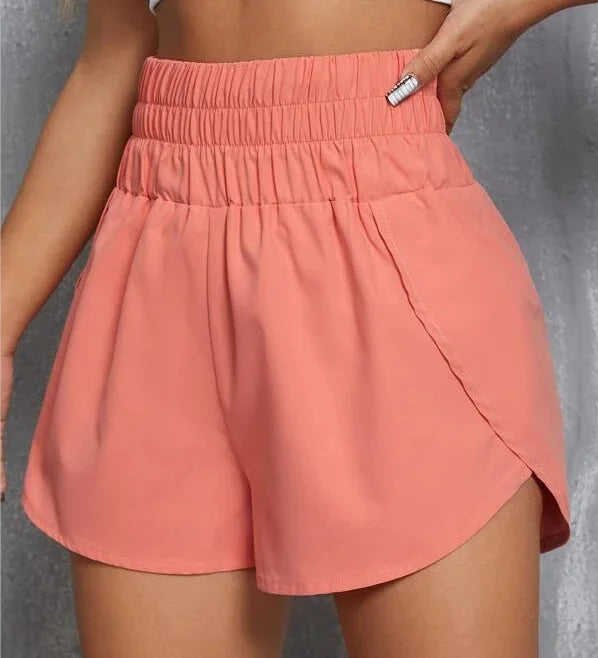 High Waisted Running Yoga Shorts for Women Quick Dry Light weight Liner High Split Athletic Gym Workout Shorts