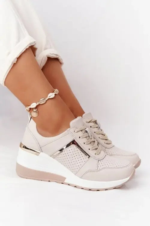 Sneakers Women 2024 Lace-Up Wedge Sport Shoes for Women Vulcanized Casual Platform Ladies Sneaker Tennis Female Zapatos De Mujer