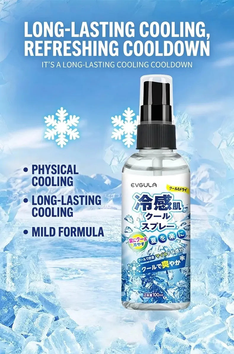 Cooling spray gentle and non-irritating for summer outdoor sports fitness student military training and preven