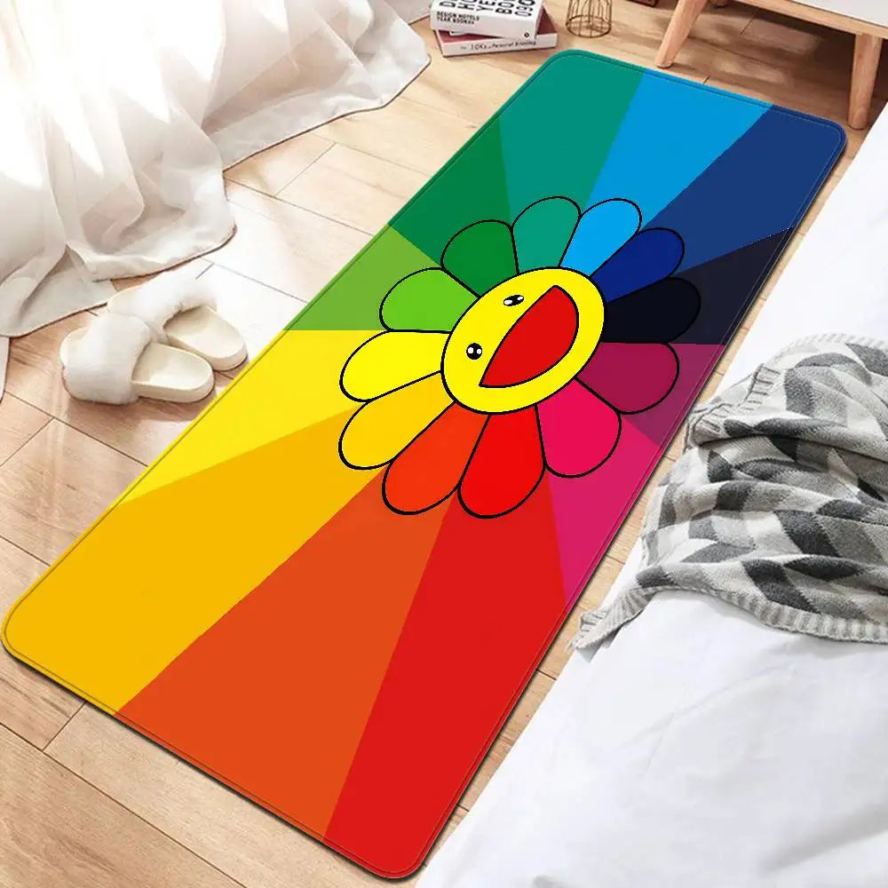 Flower T-Takashi Art M-Murakami Entrance Door Mat Nordic Style Home Doormat Bathroom-Toilet Mats Bedroom Hotel Decor Mat