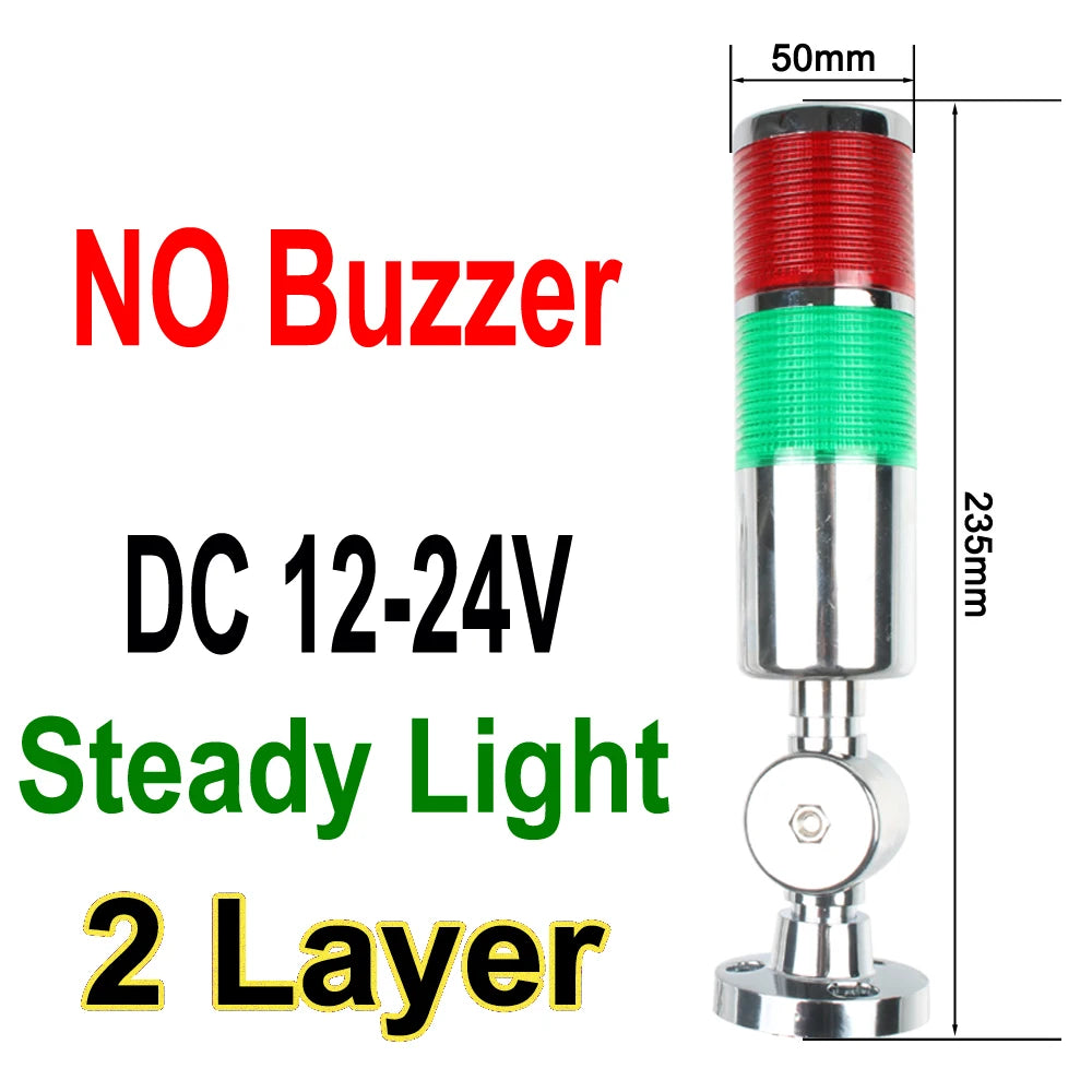 1-3 color LTA Vertical Industrial Multilayer Stack light Lamp Signal Tower Alarm caution light Flash Industrial Tower LED Silver