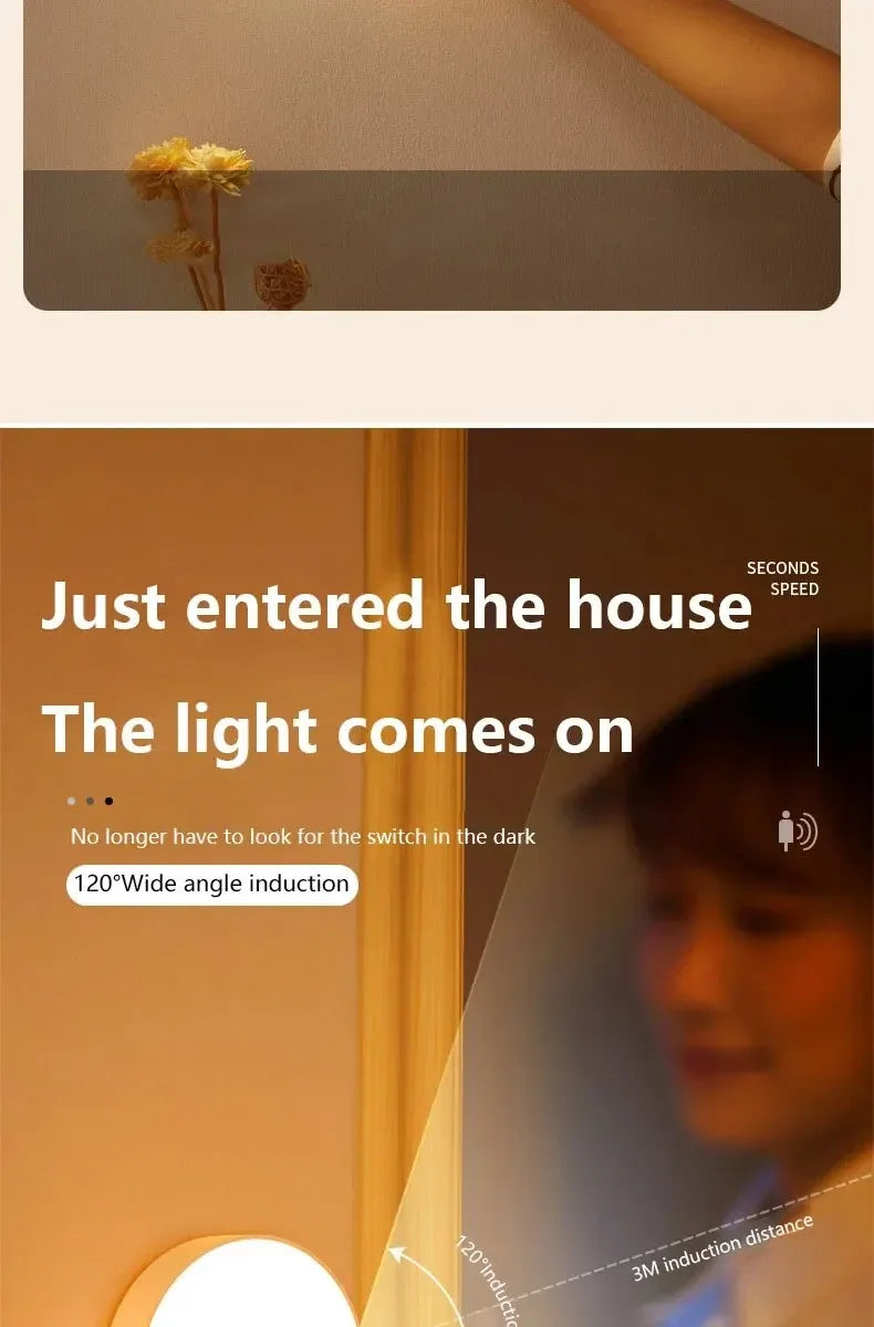 Human Intelligent Light Portable LED Night USB Charging Induction Emergency Bedside Cabinet WardrobeAutomatic Switch Lighting