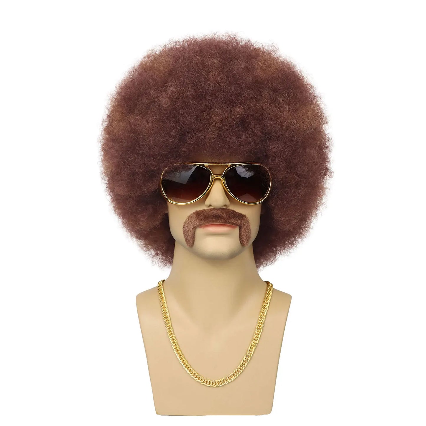 Synthetic 70S 80S Men’s Afro Wig for Disco Party Hippie Extensionsro Curly Retro Disco Rocker Wigs for Costume Halloween Cosplay