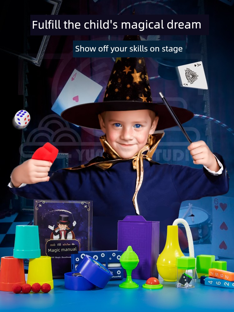 Children's Magic Props Toy Gift Box Close-Up Kindergarten Performance Set Magic Tricks Boy's Birthday Gift Shocking