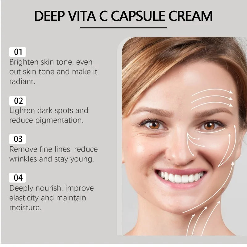 Deep Vita C Capsule Cream Collagen Face Moisturizer Anti Aging Gel Firming Repairing Fade lines Hydrating Skin Care Products