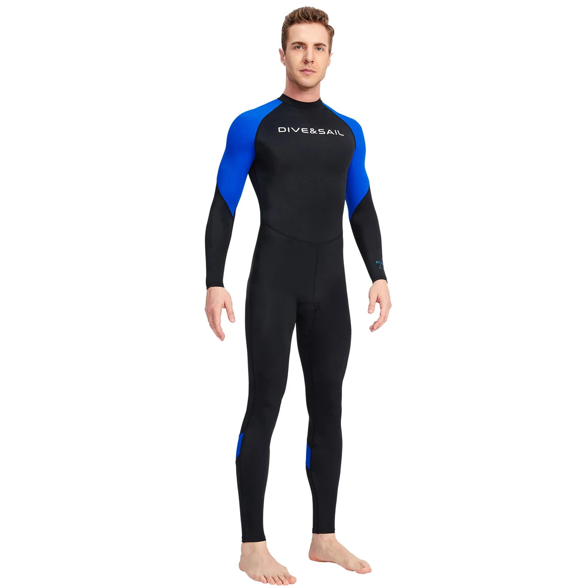 Summer Men's Long-sleeved One-piece Swimsuit Lightweight Breathable Beach Surfing Swimming Sunscreen Quick-drying Clothesdropshi