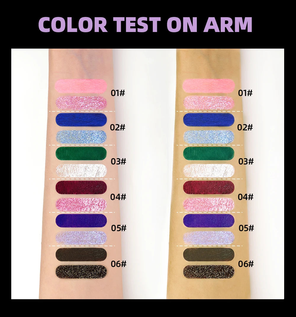 QIBEST Double Head Diamond Glitter Mascara Lasting Colored Mascara Eyelashes Pink Blue Green Red Brown Voluminous Mascara Rimel