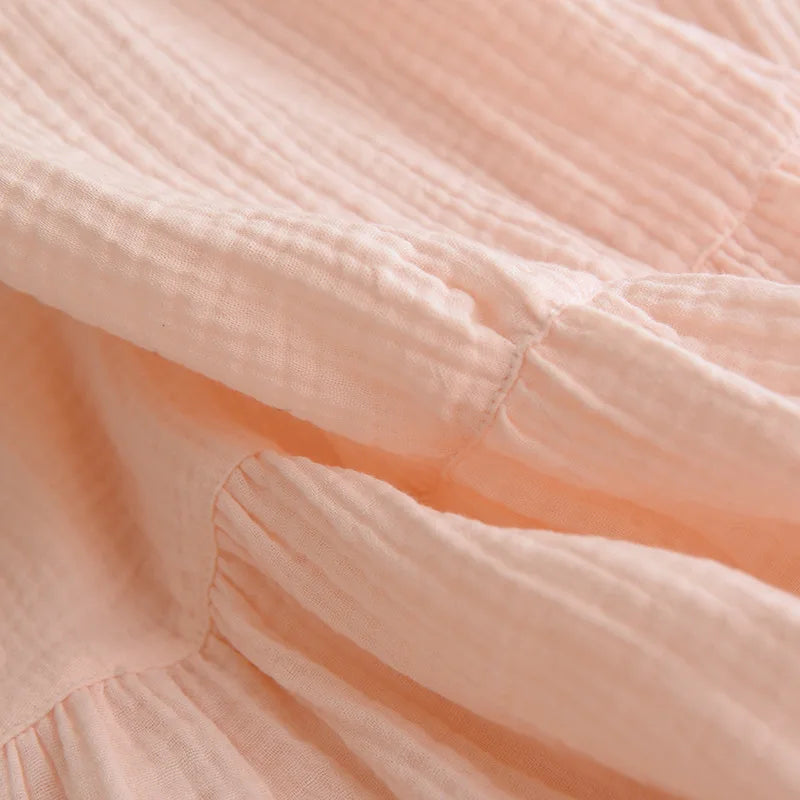 Cotton Solid Color Long Style Nightgown for Women Sleepwear Spring Summer and Autumn Casual Wear Cool Night Gown for Women