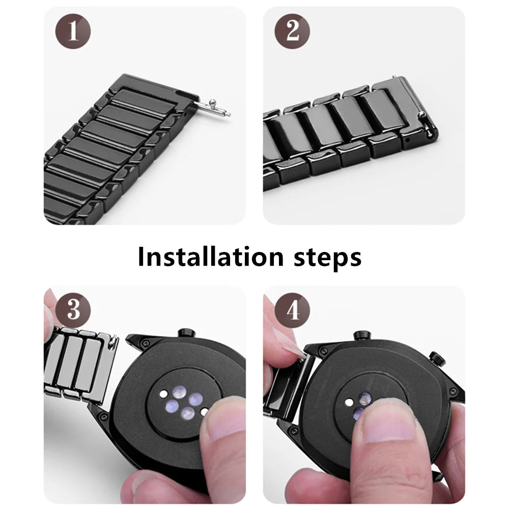 Ceramic strap for huawei watch 4 46mm band Gear S3 amazfit GTR4 3 46mm 22mm bracelet Huawei watch GT4 3 se 2 46mm Strap GT2 22mm