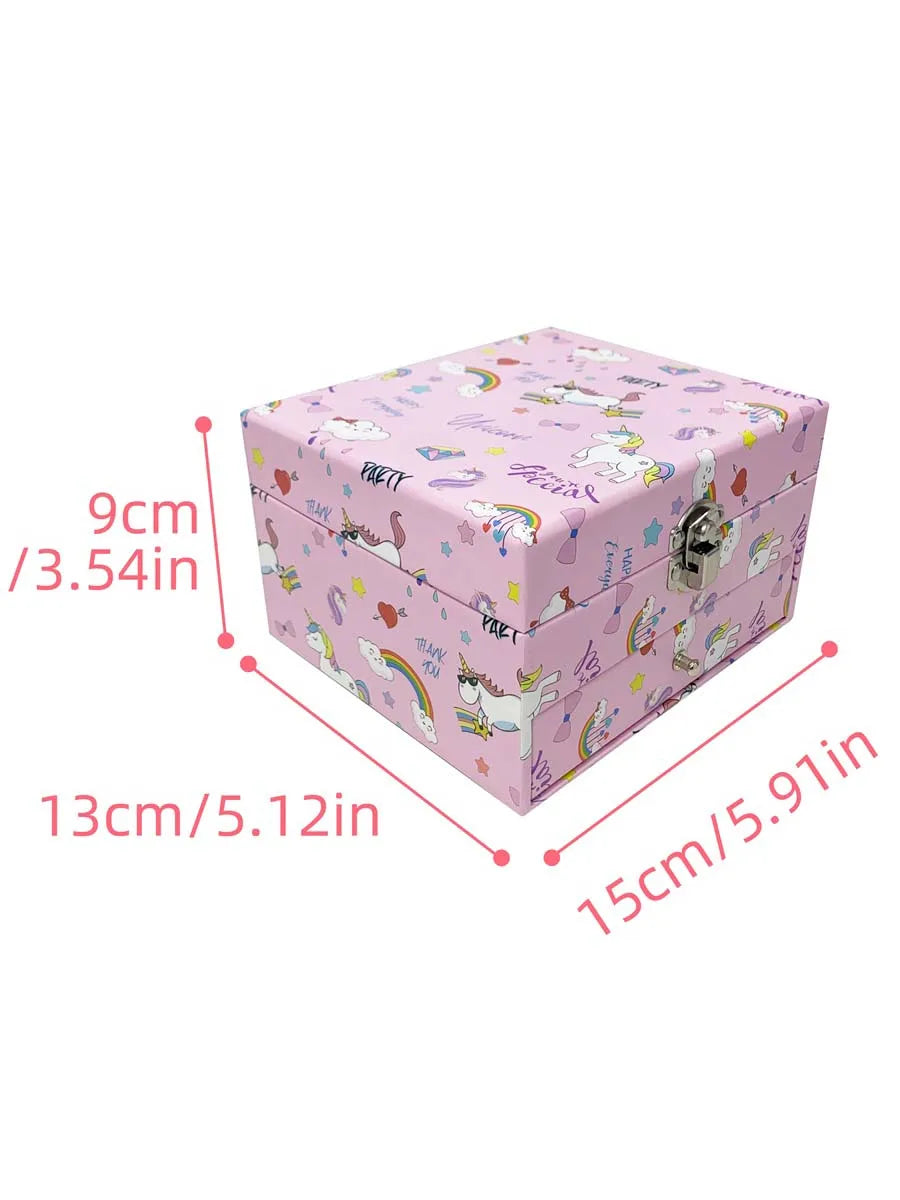 1pc Music Box with Drawer Mirror Rotating Ballet Dancer and pink pony Jewelry Storage for Ring Necklaces Bracelets Birthday Gift