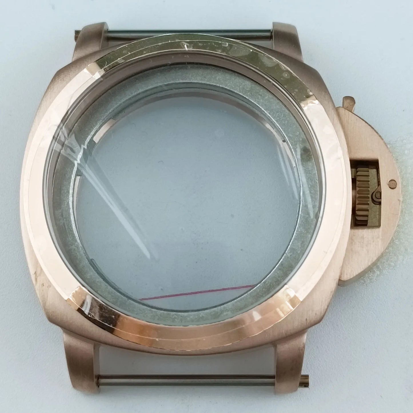 45mm ST2555 Case Brushed Black Case Sapphire Glass Stainless Steel Case For ST2555 movement Watch Accessories
