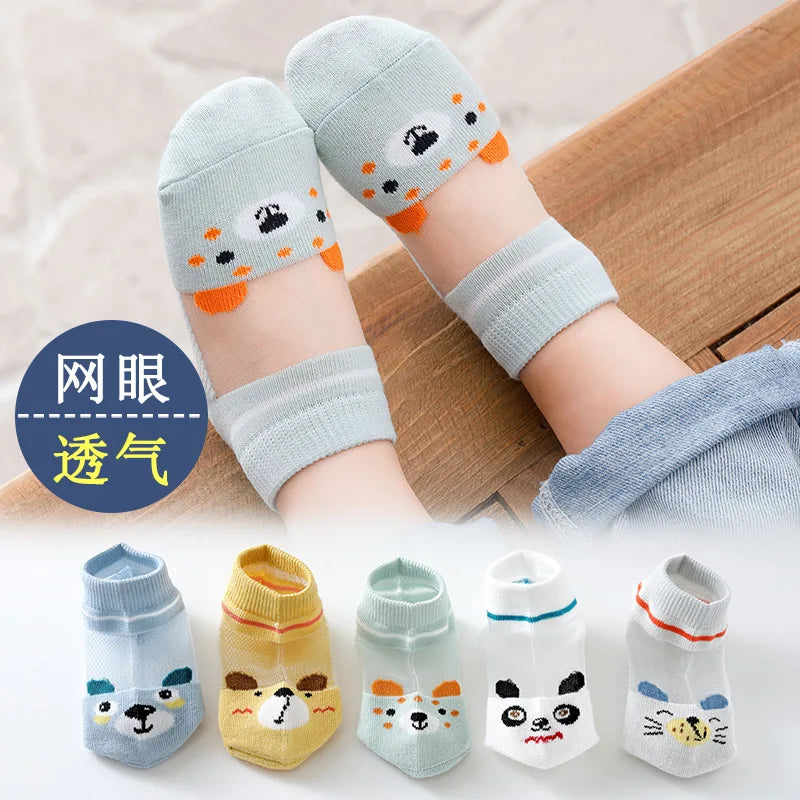5 pairs 0-3-5-12 years old children's socks all genders Mesh Cotton Class A boys kids socks KS-2 socks for girls cartoon socks
