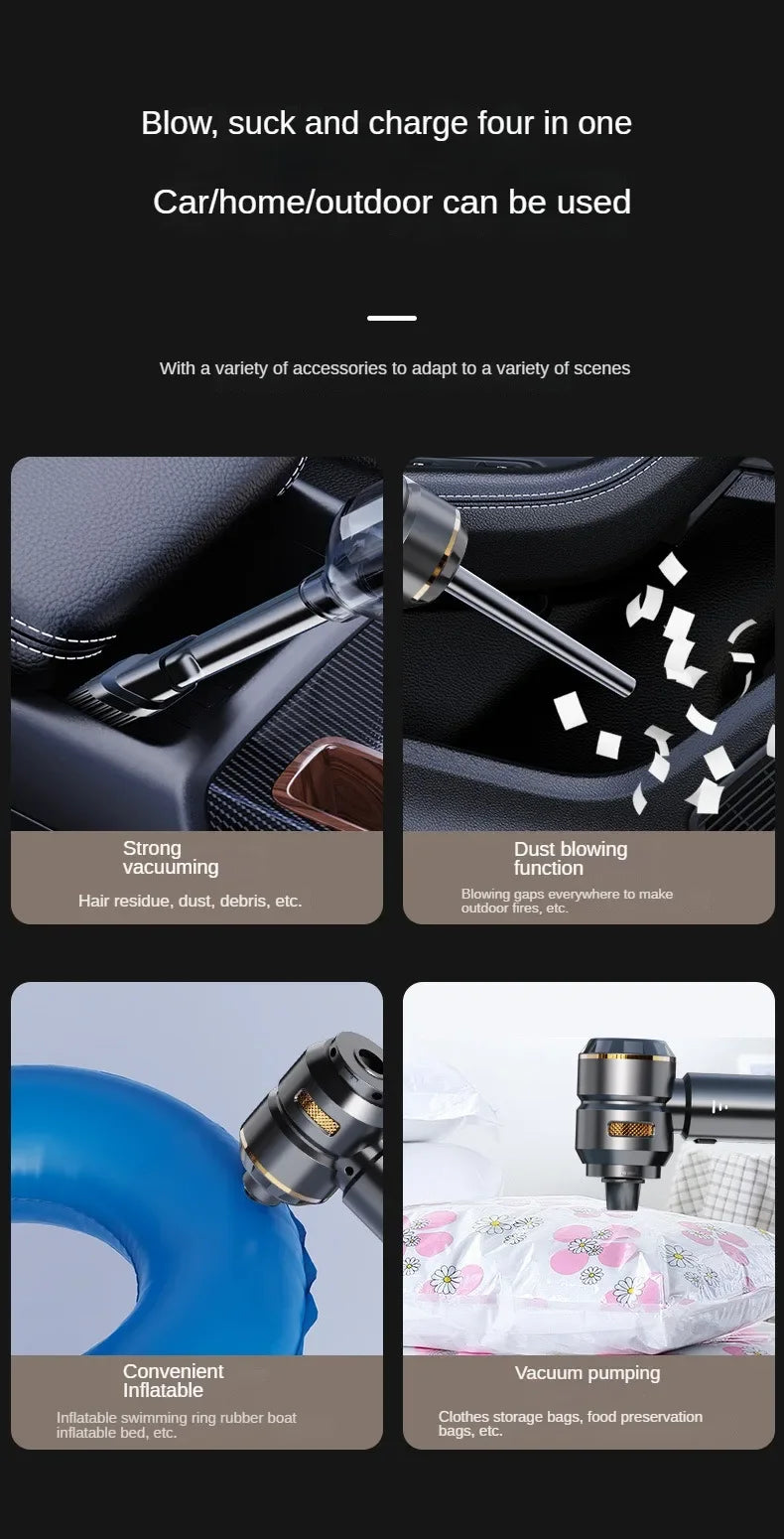 Car Vacuum Cleaner Wireless Mini Handheld Strong Suction Cleaning Machine Portable Vacuum Cleaner for Car Home