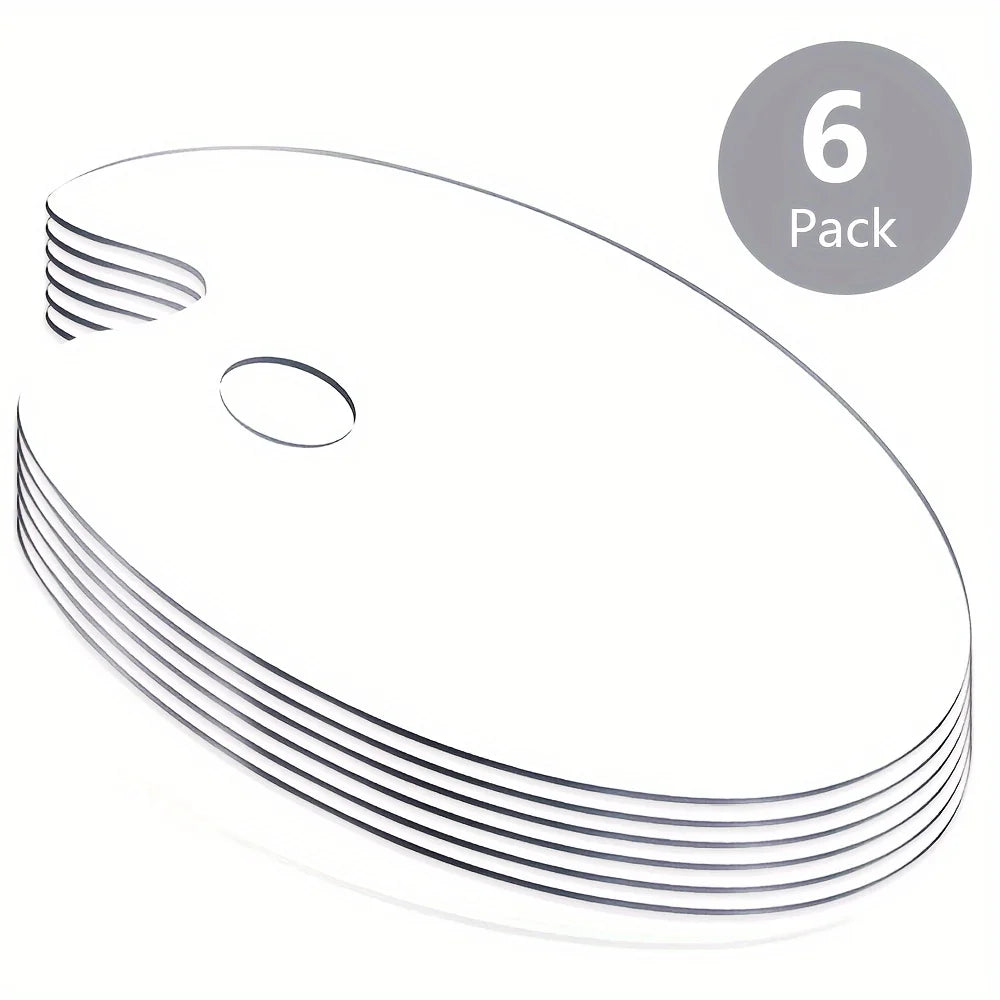 6pcs Small Acrylic Palette Set, Transparent Paint Mixing Tray with Holes, Nail Art & Makeup Palette, Foundation Blending