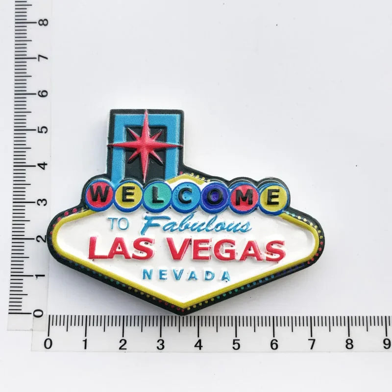 World Tourism Fridge Magnet Souvenir USA Las Vegas Florida Cultural Landscape Refrigerator Stickers Gift Set Home Decoration