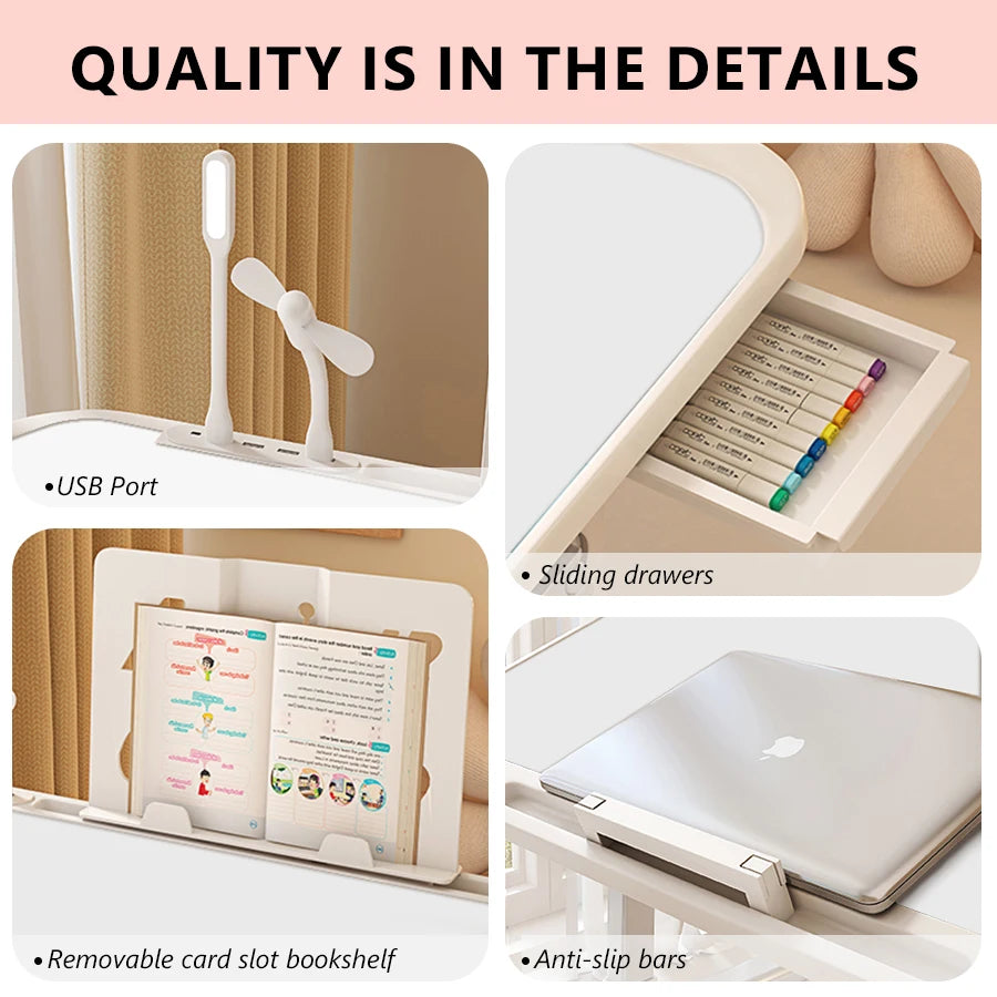 Computer Bed Table Computer Desk Children's Study Desk Bedroom Living Room Desk Adjustable Biurko Narozne Gamingowe Furniture