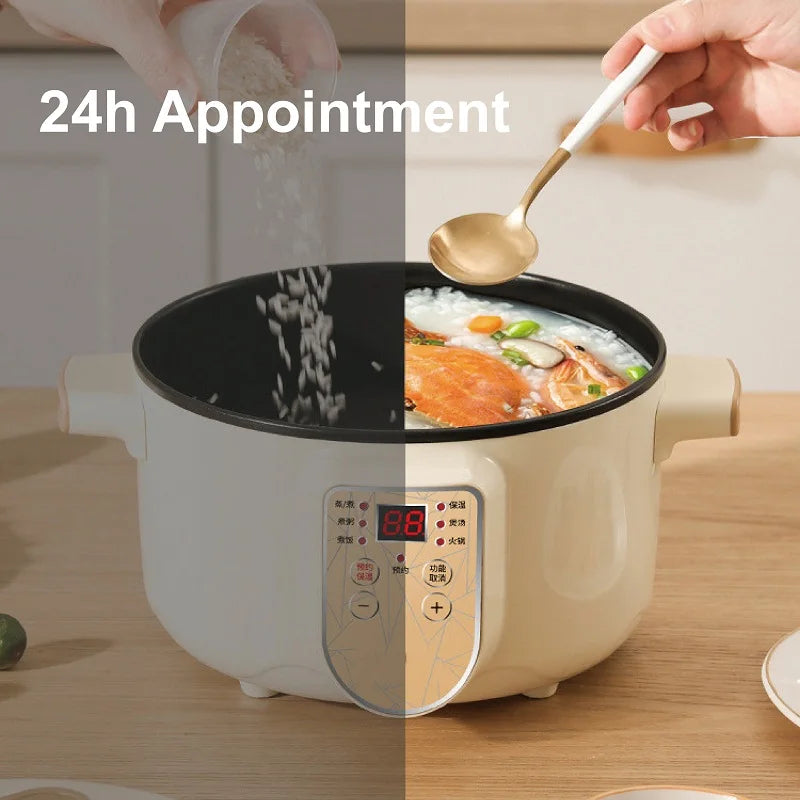 2.5L Home Multifunctional Electric Saute Pot Smart Non-stick With Steamer Rice Cooker Large Capacity Electric Hot Pot 220V