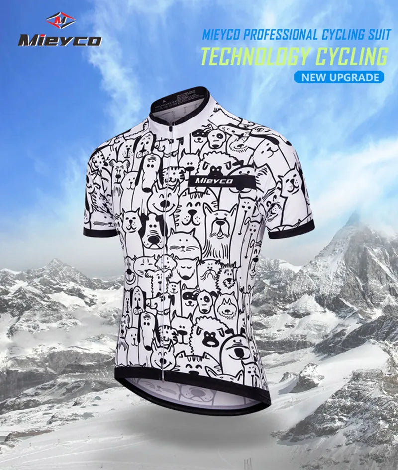 Men's Short-Sleeved Cycling Jersey Suit, Breathable Quick-Drying Clothes, Mountain Bike Set, Sports Equipment, Sweat Wicking