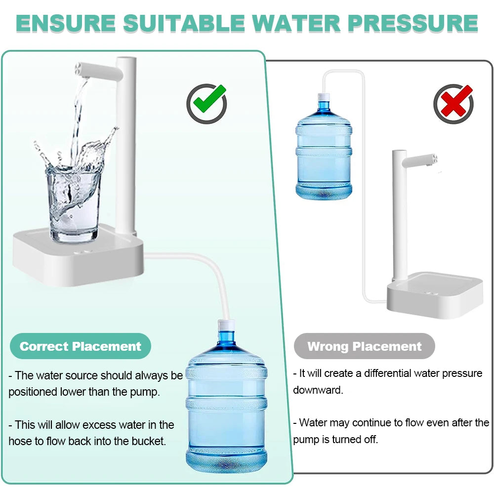 Electric Water Gallon Pump Automatic Water Dispenser Pump 19 Liters Desktop Portable Water Pump Bottle Barrel T30 Rechargeable
