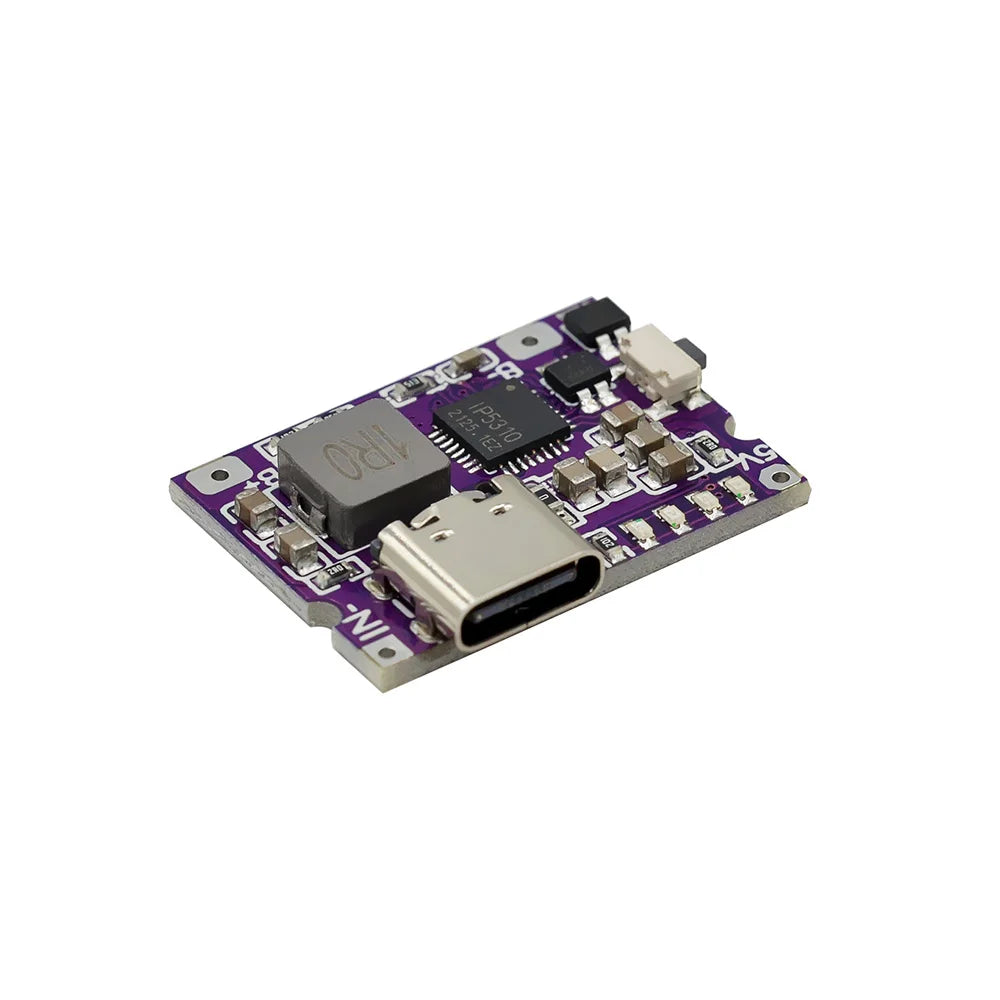 Type-C USB 5V 3A Boost Converter Step-Up Power Module Charge/Discharge Battery Protection Board With Switch LED Indicator