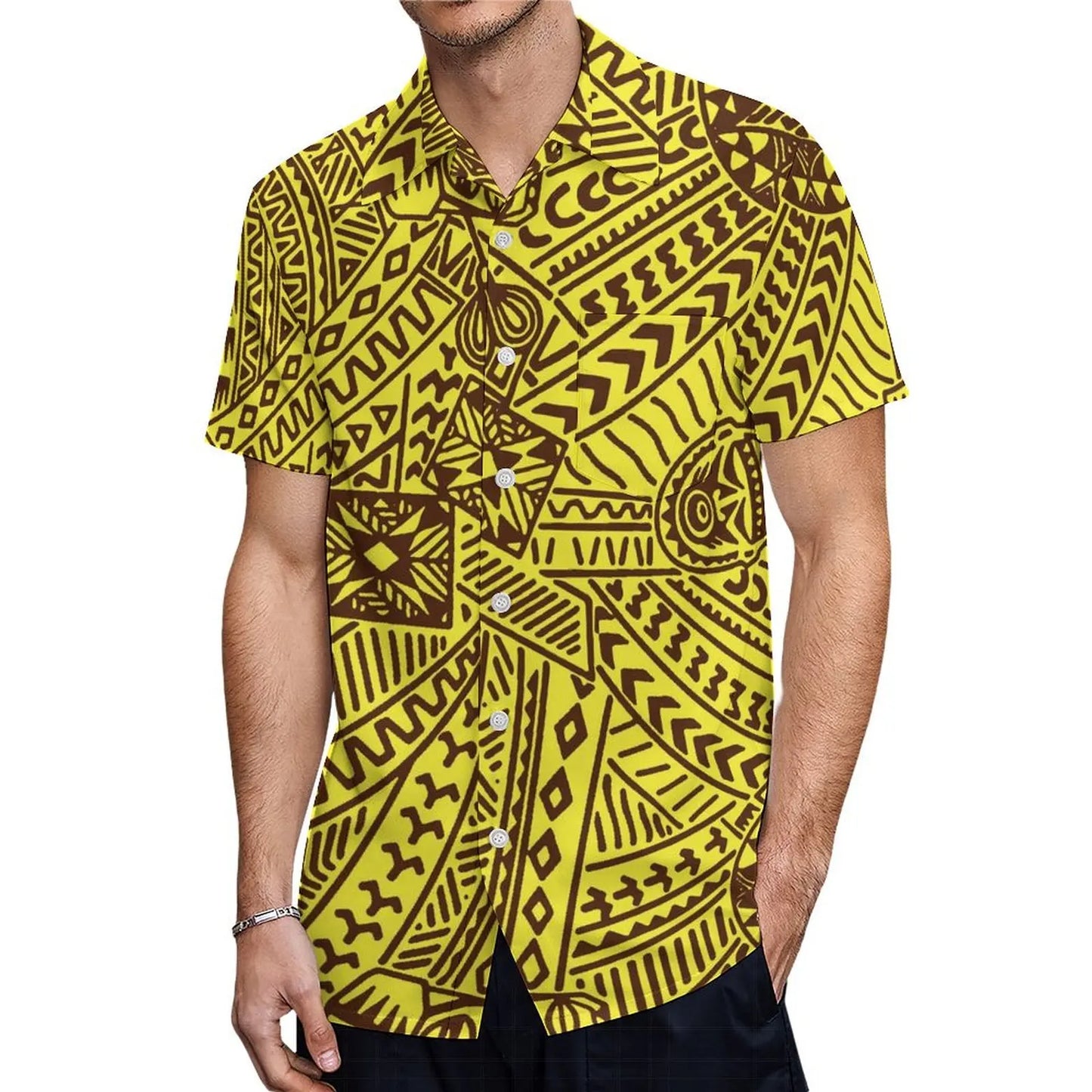 Custom Polynesian Tribal Couple Set Samoan Women'S Temperament Slim Dress Women'S Mermaid Maxi Skirt Men'S Shirt