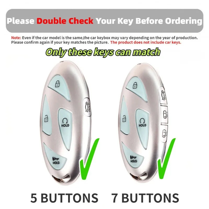 TPU 5/7 Buttons Smart Car Key Case Cover, Fit for HYUNDAI Ioniq 6 Grandeur GN7 KONA 2023-2024, Keyless Auto Accessories