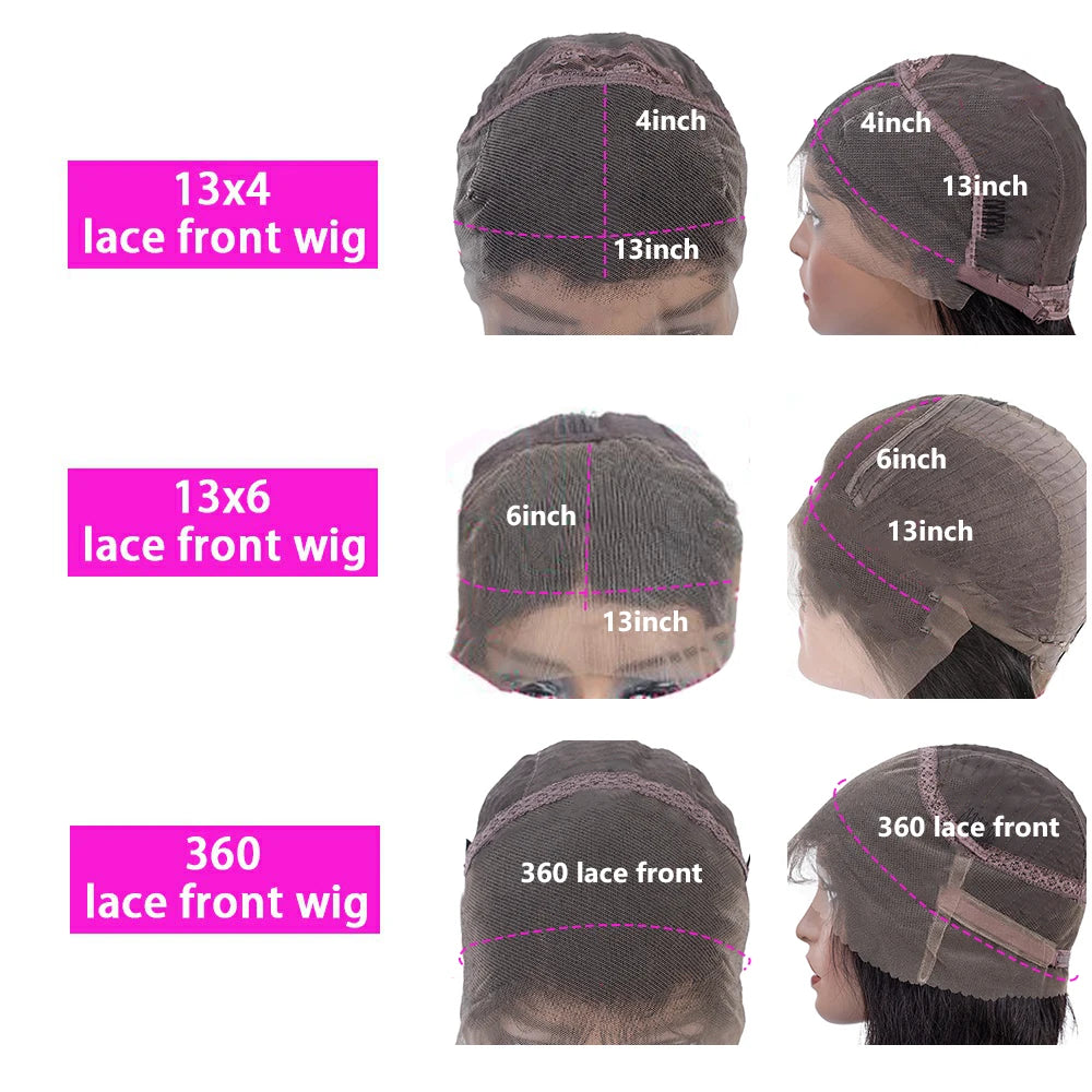 360 HD Transparent Lace Frontal Wigs Pre Plucked Brazilian Bone Straight 13x4 13x6 Lace Front Human Hair Wigs For Black Women
