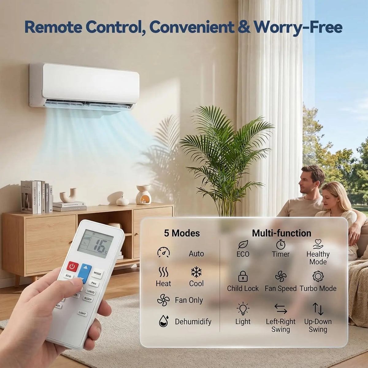 18,000 BTU Mini Split AC Heating System, 17 SEER2 230V Ductless Mini Split Air Conditioner with Heat Pump, Quiet 29dB &, Custom