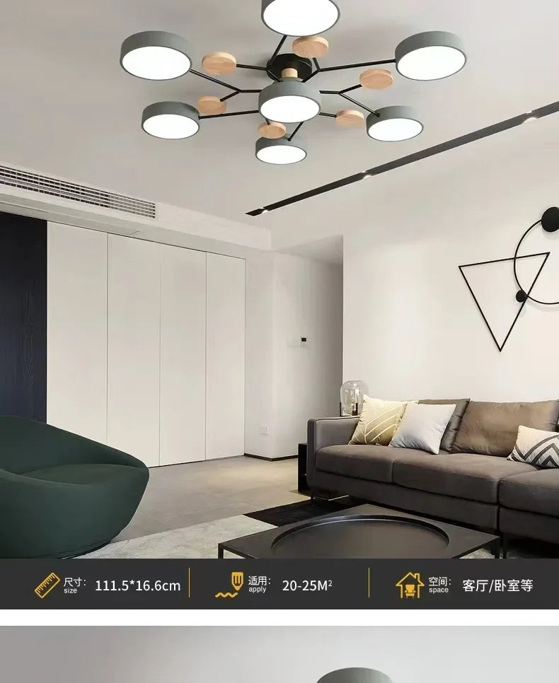 Retro Nordic Minimalist Four Head Six Head Restaurant Lighting Living Room Bedroom Lighting Room Ceiling Light Cross border