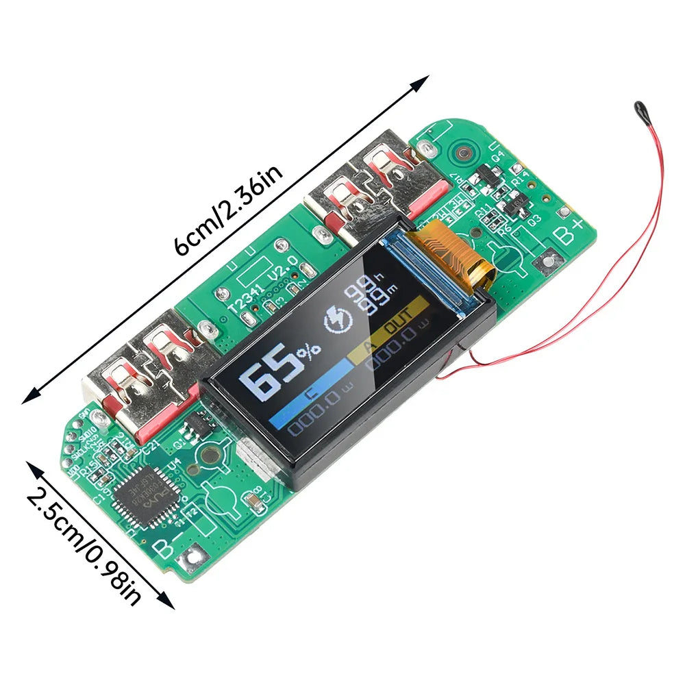 22.5W Fast Charging Module Power Bank DIY Kit TFT Color Screen LCD Display 3.7V Ternary Lithium Battery Supports PD/QC/SCP/VOOC