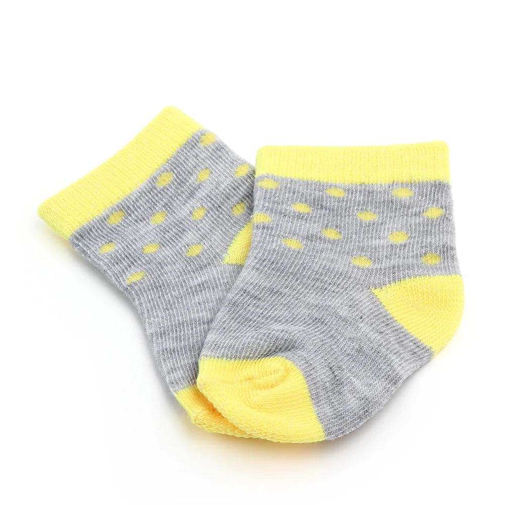 7 Pairs Set for Baby Socks Soft Cotton Cute Animal Smile Face Spring and Autumn for 0-6 Months Toddler Boys and Girls W0040W0052