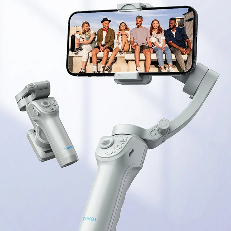 TOKQI Cell Phone Face Tracking Anti-Shake Three-Axis Stabilizer Bracket Handheld Gimbal Smart Bracket