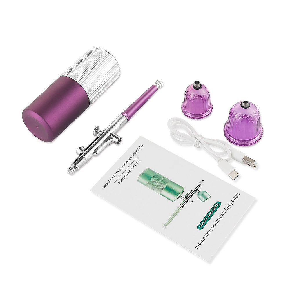Top 0.3mm Pink Mini Air Compressor Kit Air-Brush Paint Spray Gun Airbrush For Nail Art Tattoo Craft Cake Nano Fog Mist Sprayer